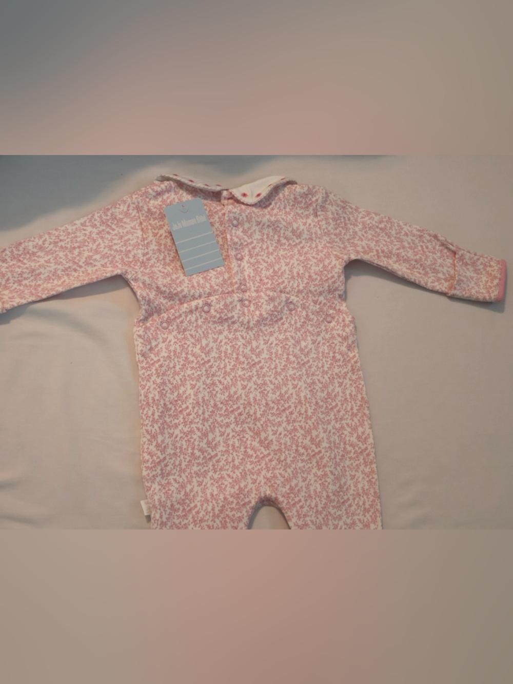 NWT Pink Floral Smocked Baby One-Piece - Picture 4 of 4